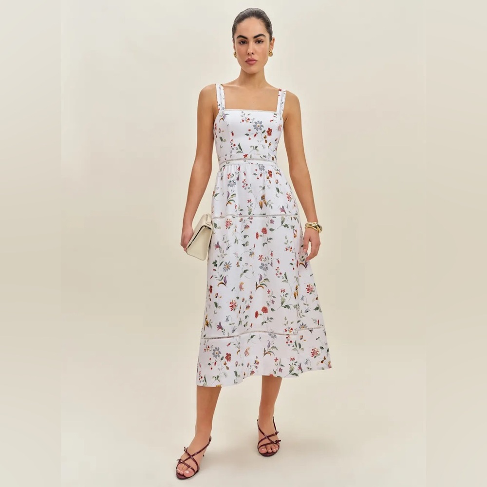 Reformation Everett Linen Dress in Corsini. Brand new without tags, never worn. - Picture 4 of 6
